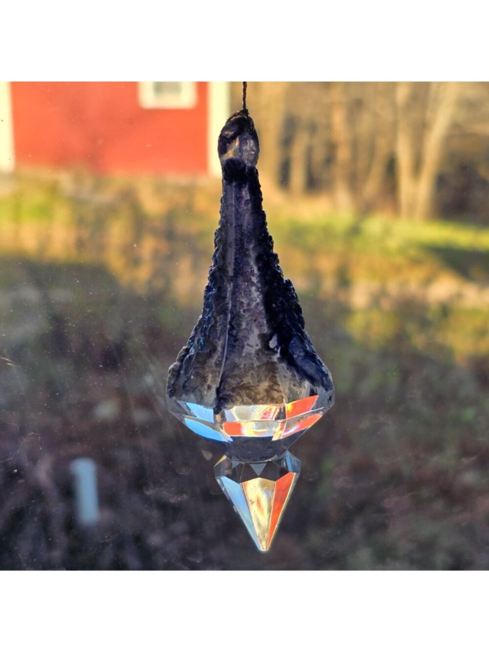 Vintage Clear Acrylic Icicle Ornaments Gold Filigree Teardrop Prism Xmas Lot 6 - Picture 6 of 14